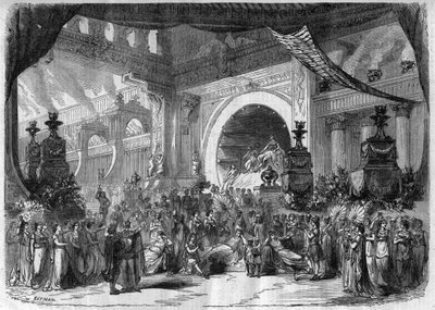 Voorstelling van een opera: act III, tweede schilderij van Faust door Charles Gounod - Gravure in Le Journal Illustré door Unknown artist