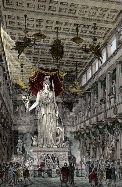 Weergave van het interieur van het Parthenon door Unknown artist