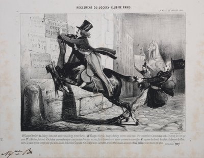 Règlement du Jockey Club de Paris: Elk lid van de Jockey Club moet een Jockey en een Paard hebben... door Unknown artist