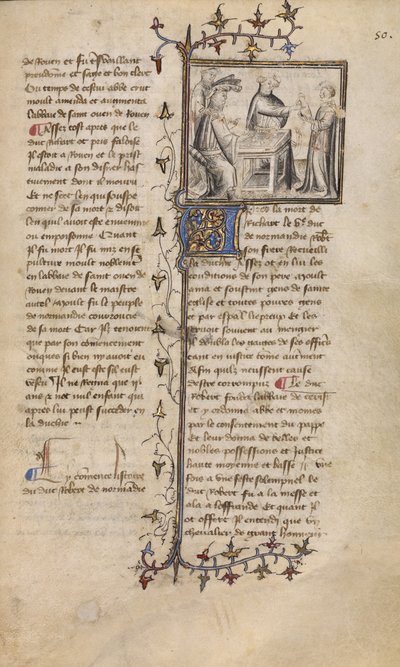 Robert I en een presentatie van een havik door Unknown artist