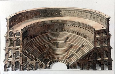 Romeins theater. Gravure uit het begin van de 19e eeuw. door Unknown artist