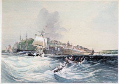 Ruwe zee en uitzicht op Quebec - in 