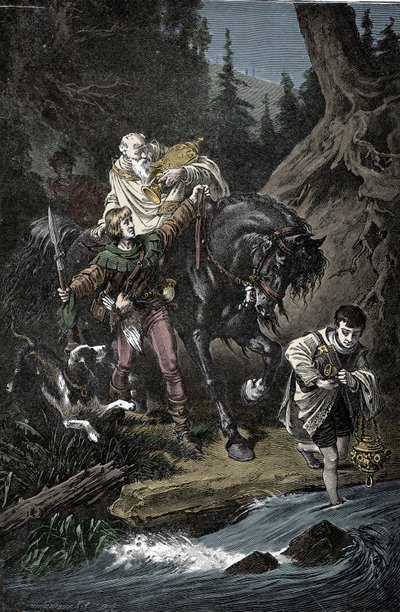 Rudolf van Habsburg en de priester - Rudolf I van het Heilige Roomse Rijk door Unknown artist