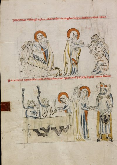 Sint Hedwig zorgt voor de zieken; Sint Hedwig zorgt voor de gevangenen door Unknown artist