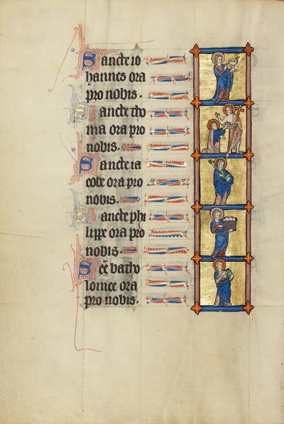 Johannes de Evangelist met de Vergiftigde Beker; Twijfelende Thomas; Jakobus met een Boek en de Vergiftigde Knuppel; Filippus met een Mandje Brood; Bartholomeus met een Boek door Unknown artist