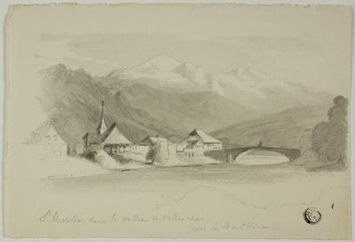 Sint Martinus, in de Sallenche-vallei, kijkend naar de Mont Blanc door Unknown artist