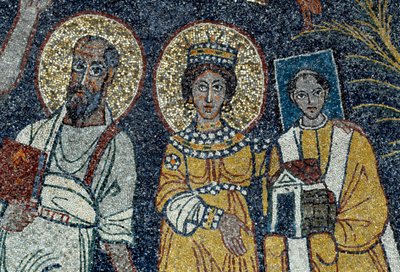 Sint Paulus, Sint Cecilia en Sint Pascal (detail) door Unknown artist