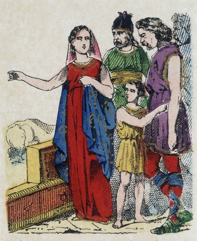 Sainte Genevieve (422-502), patroonheilige van Parijs, weerhield Parijzenaars ervan hun stad te verlaten, die in 451 werd bedreigd door Attila, koning van de Hunnen. door Unknown artist