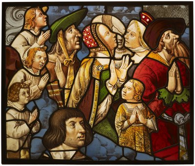 Heiligen en aanbidders in aanbidding door Unknown artist