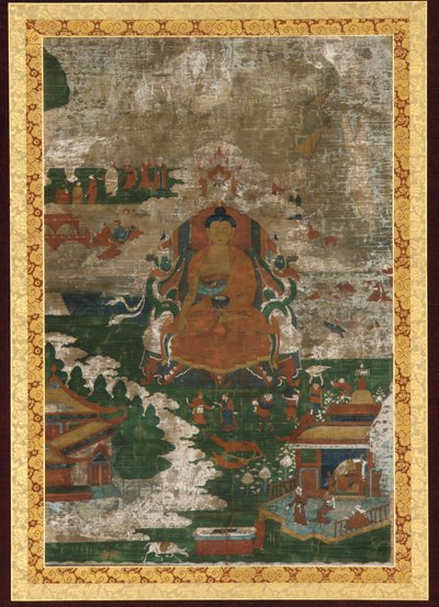 Sakyamuni op de troon; en biografische scènes door Unknown artist