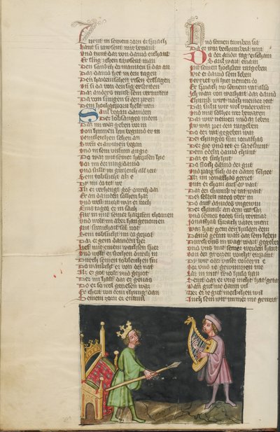 Saul probeert David te doden door Unknown artist