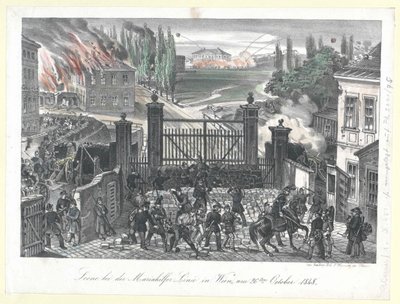 Scène bij de Mariahilf-linie in Wenen door Unknown artist