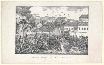 Scène bij de Mariahilf-lijn naar Wenen door Unknown artist
