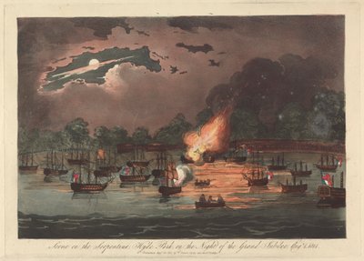 Scène op de Serpentine, Hyde Park op de avond van het grote jubileum, 1 augustus 1814 door Unknown artist