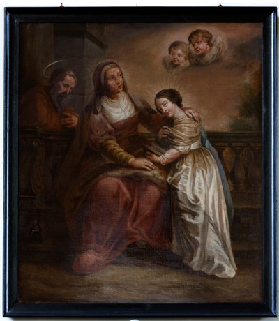 Schilderij, "Maria en haar ouders" door Unknown artist