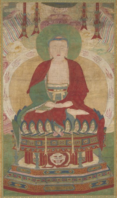 Zittende Amitābha door Unknown artist
