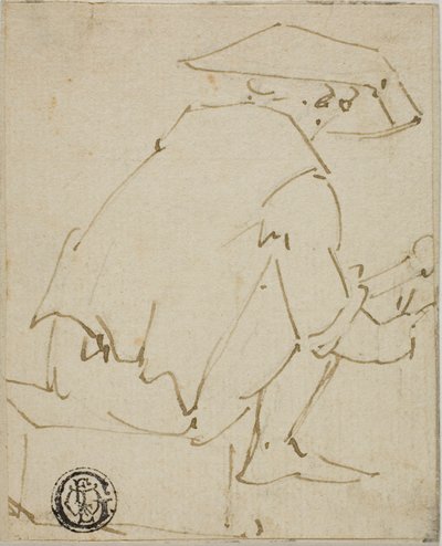 Zittende Man van Achteren Gezien door Unknown artist
