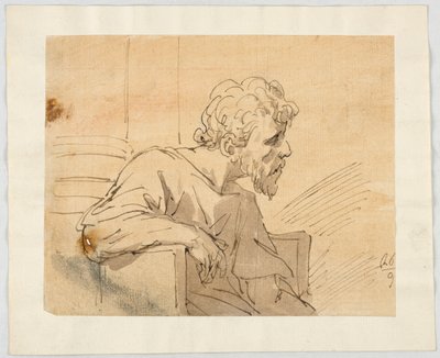 Zittende Man met Baard door Unknown artist