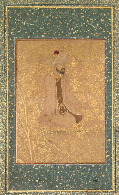 Zittende geleerde, randfragment uit het Teheran/Berlijn album door Unknown artist