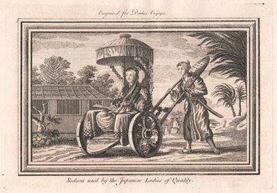 Sedans gebruikt door de Japanse dames van kwaliteit door Unknown artist