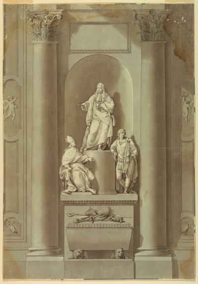 Grafmonument van de laatste drie Stuarts door Unknown artist