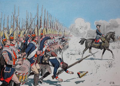 Zevenjarige Oorlog, tussen 1756 en 1763, Slag bij Leuthen, 4 december 1757, Pruisische troepen door Unknown artist