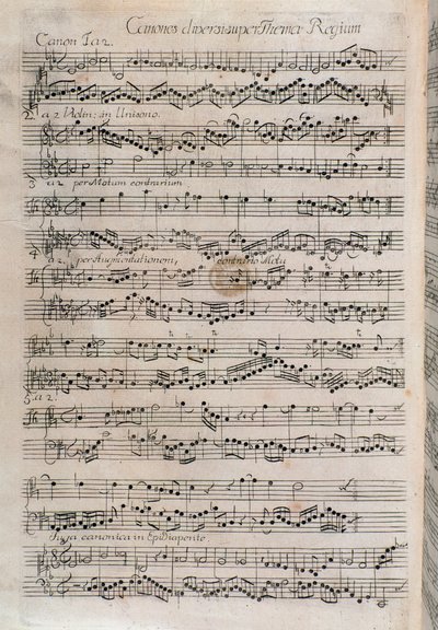 Bladmuziek van Canones diversi super thema regium, muzikaal aanbod van Johann Sebastian Bach (18e eeuw) door Unknown artist