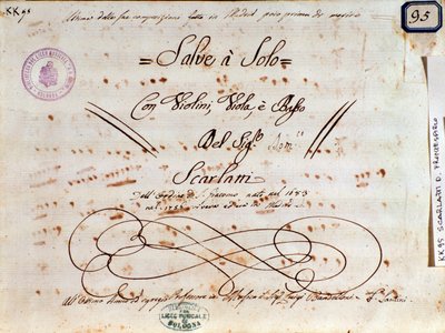 Bladmuziekpagina voor Salve Regina door Domenico Scarlatti door Unknown artist