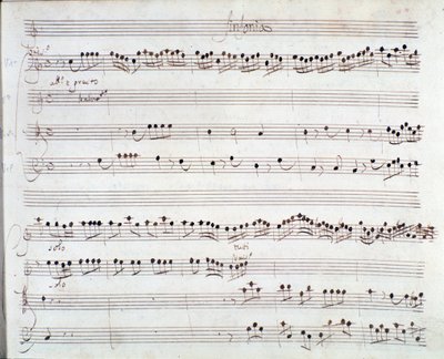 Bladmuziek voor De kroning van Darius door Giuseppe Aldrovandini door Unknown artist