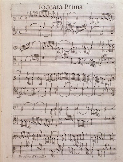 Bladmuziekpagina van Tweede boek van toccate door Girolamo Frescobaldi door Unknown artist