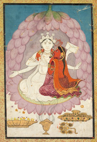 Shiva met Sati zittend in een Lotus Bloem door Unknown artist