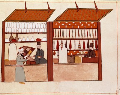 Winkels in de straten van Constantinopel door Unknown artist