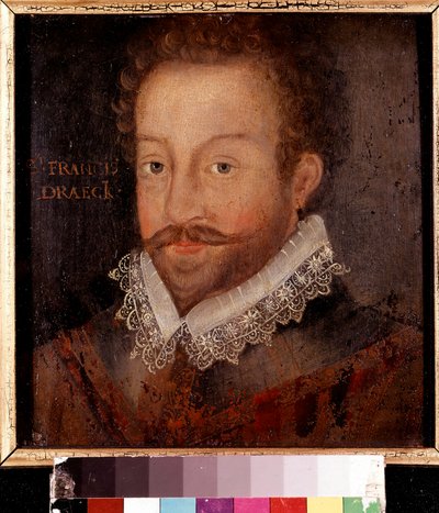 Sir Francis Drake, naar een gravure toegeschreven aan Jodocus Hondius, ca. 1583 door Unknown artist