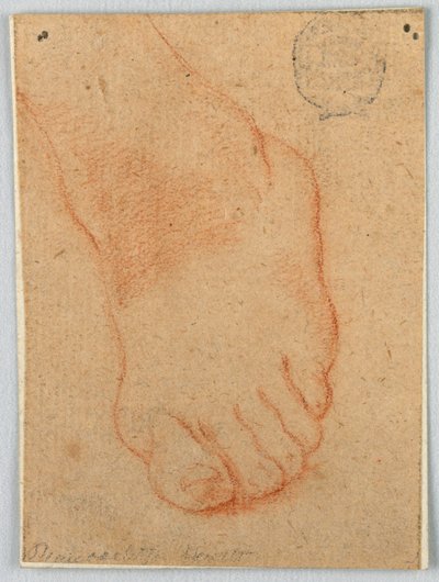 Schets van een linkervoet door Unknown artist