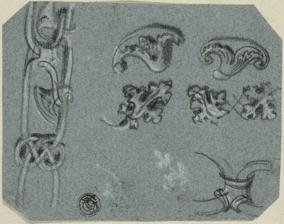 Schetsen van decoratieve architecturale details door Unknown artist