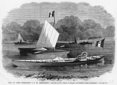 Skiff en kano naast de keizerin, gebouwd door M.A. Searle de Stangate, nabij Lambeth door Unknown artist
