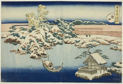 Sneeuw op de Sumida-rivier, uit de serie Sneeuw, maan en bloemen door Unknown artist