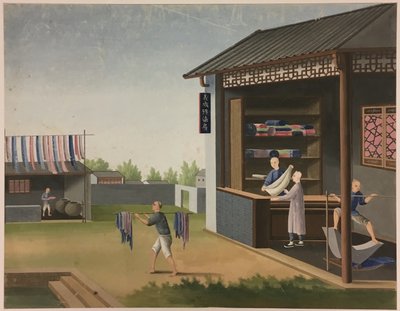 Doek spinnen, theebladeren voorbereiden, zijde voorbereiden door Unknown artist