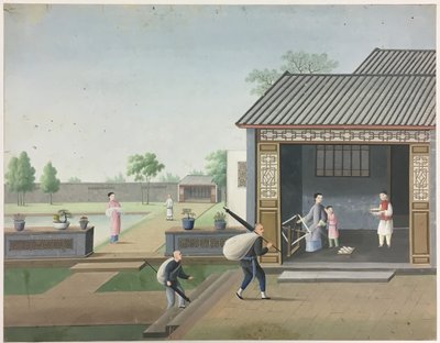 Doek spinnen, theebladeren voorbereiden, zijde voorbereiden door Unknown artist