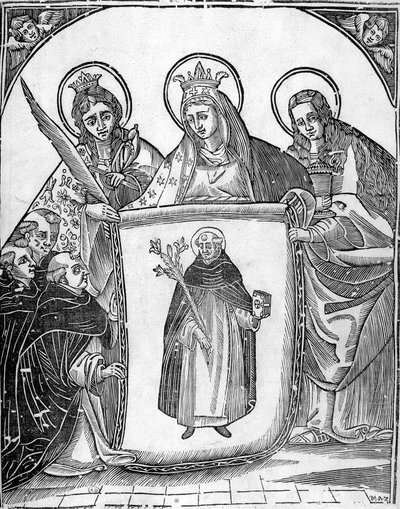 St. Thomas van Aquino omringd door heiligen. door Unknown artist