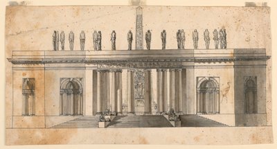 Toneelontwerp: Een Egyptische structuur door Unknown artist
