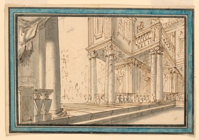 Toneelontwerp: Atrium van een villa door Unknown artist