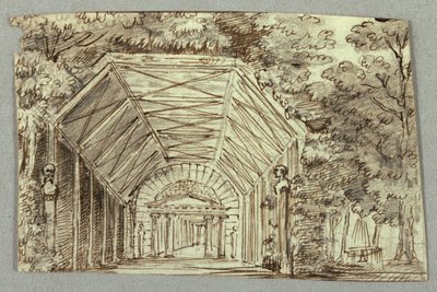 Toneelontwerp, Tuinpaviljoen door Unknown artist