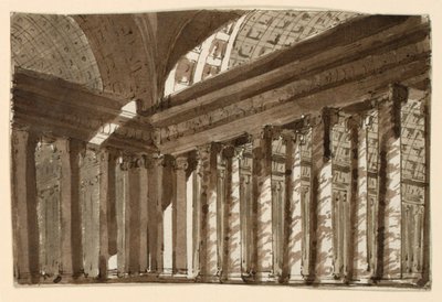 Toneelontwerp, interieur van hal door Unknown artist