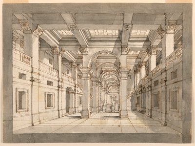 Toneelontwerp, paleisinterieur door Unknown artist