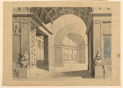 Toneelontwerp, Paleisinterieur door Unknown artist