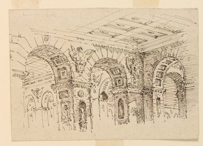 Toneelontwerp, paleisinterieur door Unknown artist