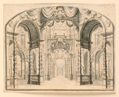 Toneelontwerp: Paleisinterieur door Unknown artist