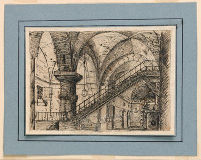 Toneelontwerp, Gevangenisinterieur door Unknown artist