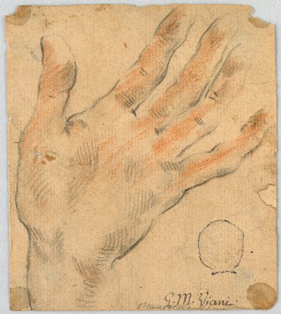 Studie: Een Linkerhand door Unknown artist
